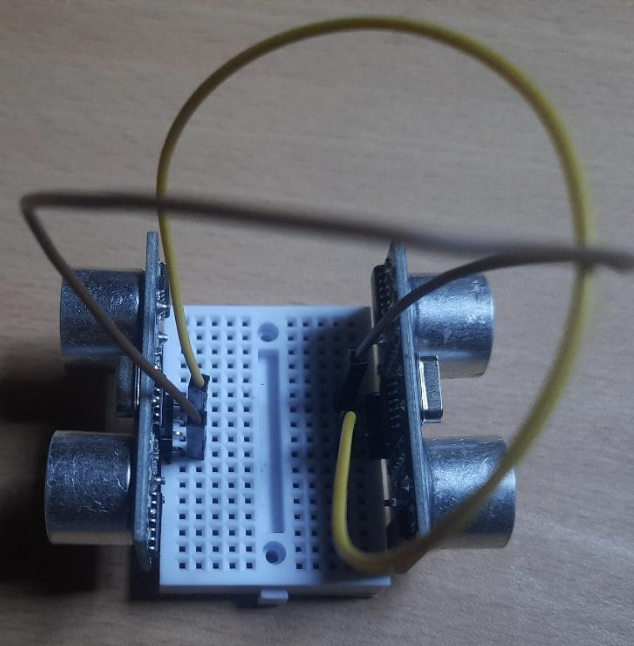 Connect Vcc and GND of ultrasonic sensors