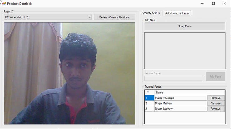 addremove trusted faces