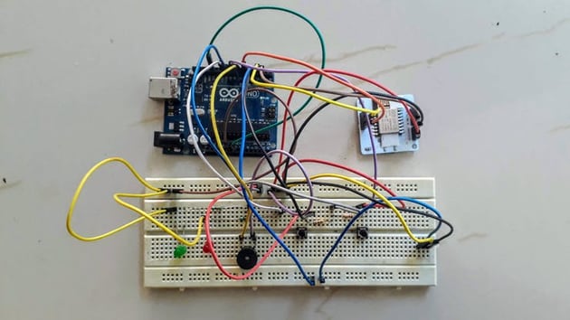 circuit mounted on breadboard
