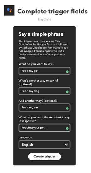 google assistant triggers