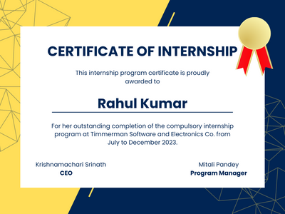 Certificate of Internship Completion