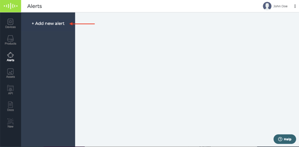 click on create alert